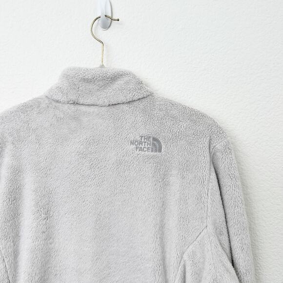 [The North Face] Light Gray Fuzzy Fleece Full Zip Osito Jacket Size Medium M - Picture 3 of 10